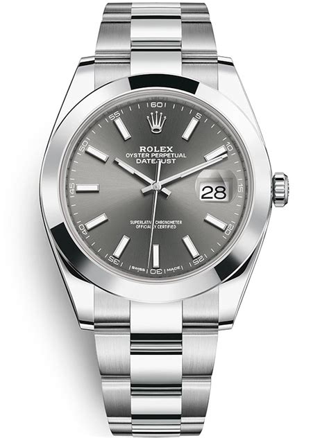 126300 Rolex Datejust 41 Steel Rhodium Dial Smooth Oyster Watch