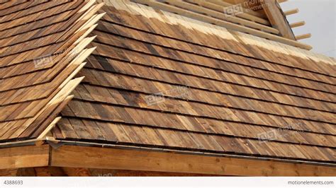 Cedar Wooden Shingles Shake Roof Roofing Roofworki Stock Video Footage