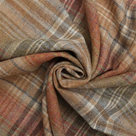 designer discount 100 wool upholstery curtain cushion tweed plaid check fabric ebay
