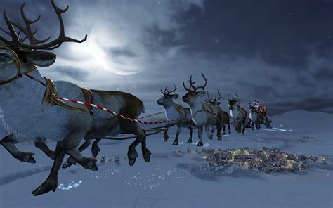Christmas Reindeer And Sleigh Wallpapers Wallpaper Cave