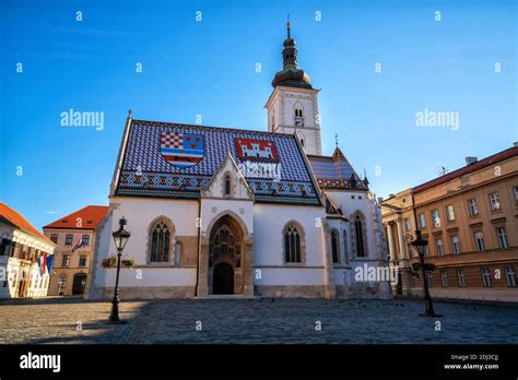 Stmarks Church In Zagreb Croatia Europe Famous Tourist