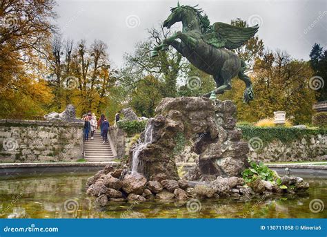 Horse Statue In Front Of Mirabell Palace Salzburg Austria Editorial