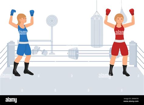 Woman Kick Boxing Cartoon Stock Vector Images Alamy