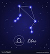 Libra Zodiac Sign Stars on the Cosmic Sky Vector Image