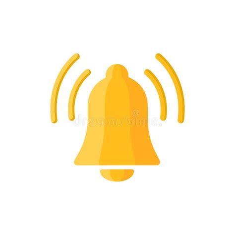 Yellow Bell Web Icon Notification Or Ringing Sounds Vector Symbol