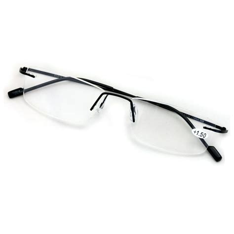 Full Rimless Lightweight Slim Sleek Low Profile Reading Glasses Thin Classy Metal Smart
