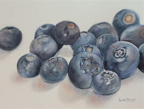 Blueberries Watercolour Painting Watercolor Painting Etsy Original