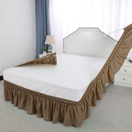 The ruffle is sateen, the flatform is percale. Ruffle Wrap Around Bed Skirt 3 Sides Dust Ruffle 15 Inch ...