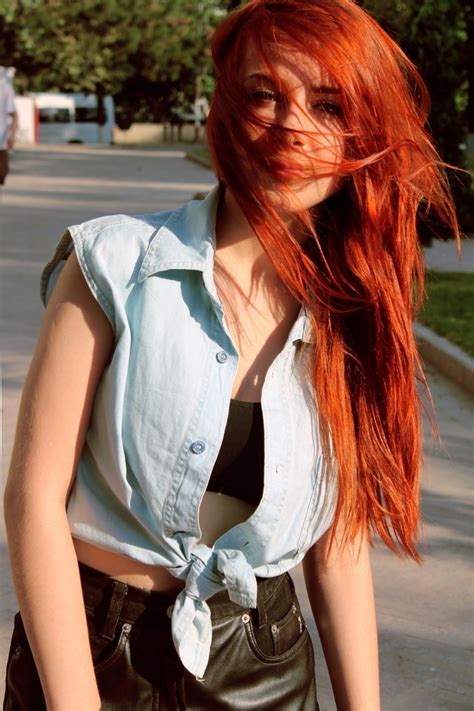 X Redhead Women Women Outdoors Long Hair Hair In Face