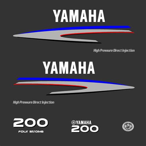 Kit Stickers Yamaha Hpdi 200 Cv Serie 2 Moteur Horsbordyamaha