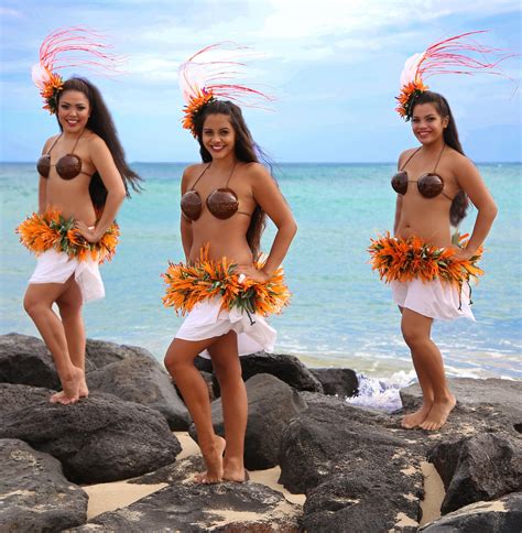 Tahitian Aloha Hula Supply Costumes H Coco Bra P Pareo Nh Hip