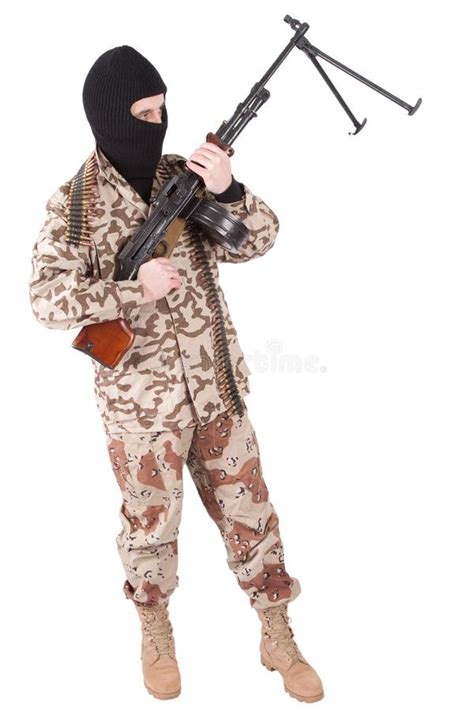 Soldier With Machine Gun Stock Photo Image Of Shooter 41877892
