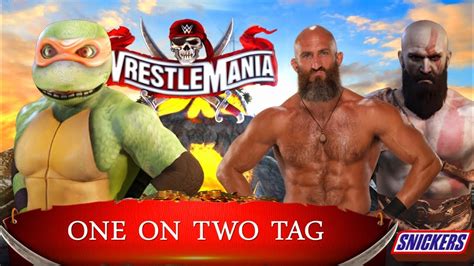 Wwe 2k22 Michelangelo Vs Tommaso Ciampa Kratos One On Two Tag Youtube