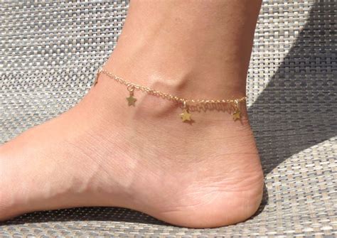 Dainty Star Charms Anklet Gold Star Anklet Delicate Gold