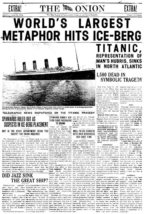 Titanic Newspaper Article