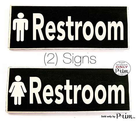 Restroom Symbol Custom Wood Restroom Signs Set Of 2 Designs By Prim