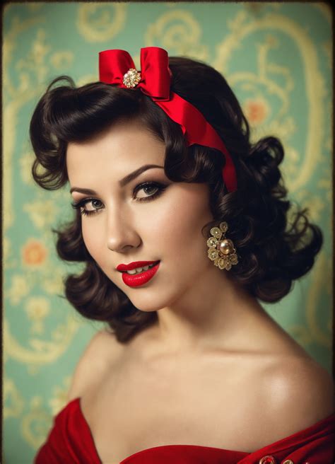 lexica pin up retro brunette vintage burlesque