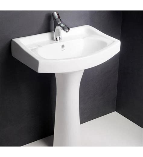 Buy Hindware Standard White Ceramic Full Pedestal Wash Basin 10001