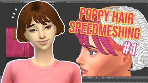 Sims 4 Blender Hair Speed Meshing Poppy Hair Youtube