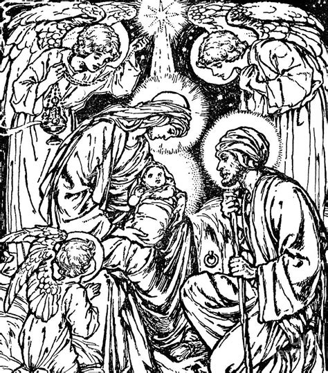Birth Of Jesus Nativity Scene In The New Testament Drawing