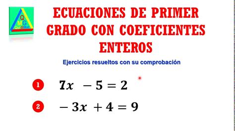 Ecuaciones De Primer Grado Con Coeficientes Enteros Para Sexto Grado