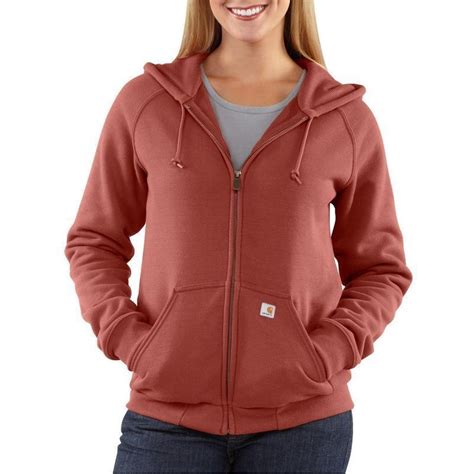Carhartt Womens Thermal Lined Zip Front Hooded Sweatshirt Wj012