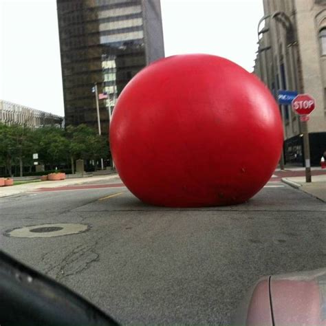Giant Inflatable Red Ball Breaks Free From Its Exhibition Location And