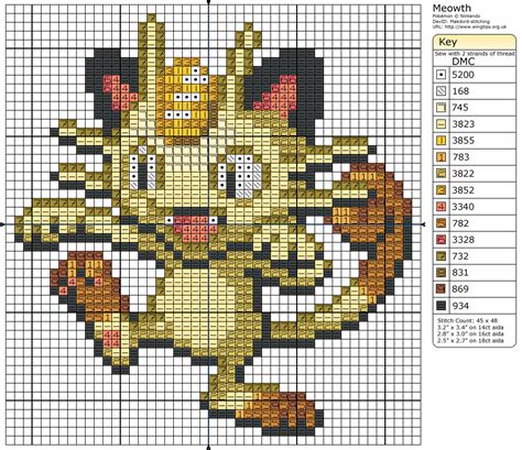 52 Meowth Pokemon Cross Stitch Patterns Pokemon Cross Stitch Cross Stitch