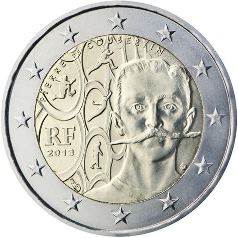 2 Euros Commémorative France 2013 Pierre De Coubertin Pièce Romac