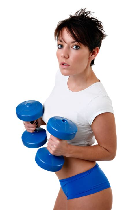 Young Fitness Woman Exercises With Dumbbell PNG Image - PngPix
