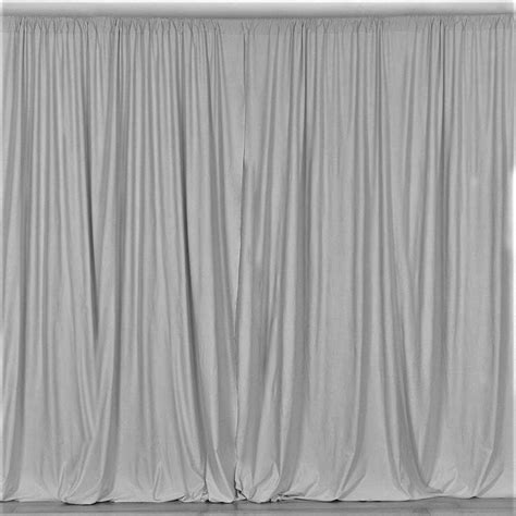 Silver 10 Ft Wide 1 Panel Curtain Polyester Backdrop High Quality