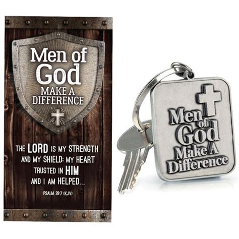 Men Of God Make A Difference Metal Key Tag With Keepsake Card