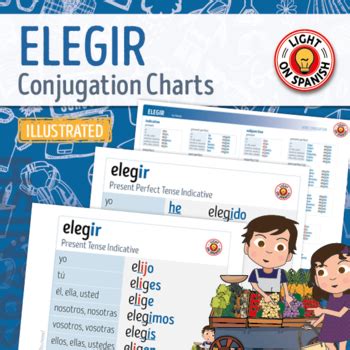 Spanish Verbs ELEGIR Illustrated Conjugation Charts By Light On Spanish