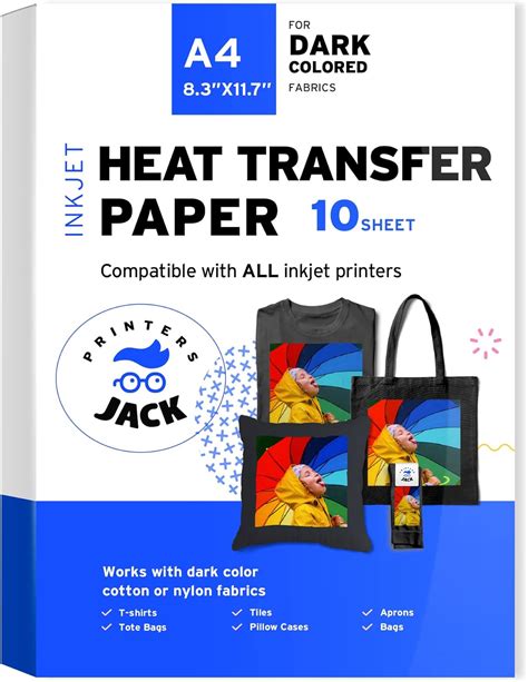 Printers Jack Iron On Heat Transfer Paper For Dark Fabric