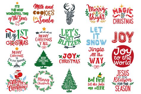 Christmas Bundle 129 Christmas Quotes In Svg Dxf Cdr Eps Ai 