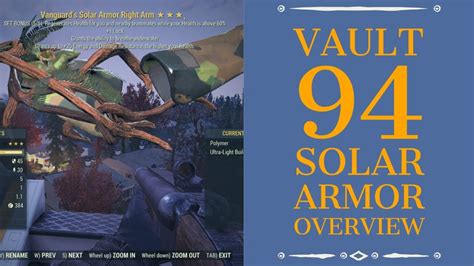 Fallout 76 Vault 94 Solar Armor All You Need To Know Youtube