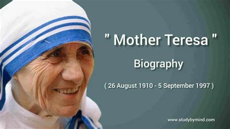 Mother Teresa Biographynobel Prize Winner
