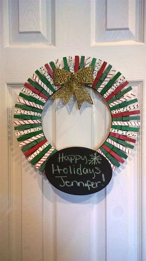 Clothes Pin Wreath Done For Christmas T Christmas Clothespins