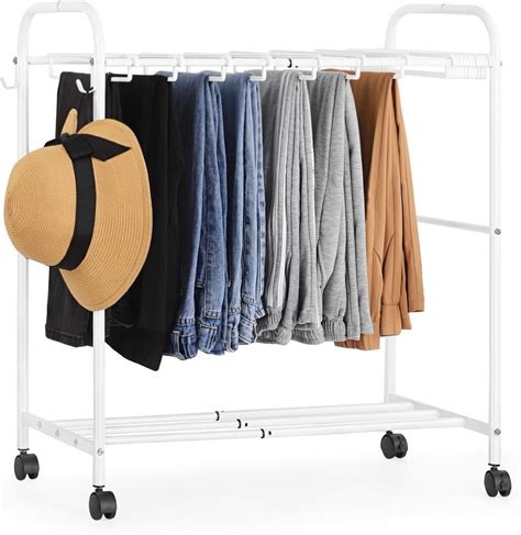 Pants Rack Rolling Pants Trolley With 20 Pants Hangers Expandable