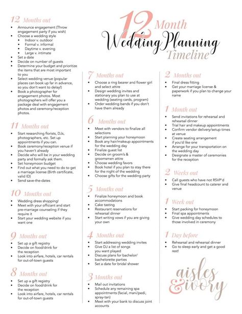 Planning a wedding is stressful. The Best 12-Month Wedding Planning Timeline - Wedding Dream