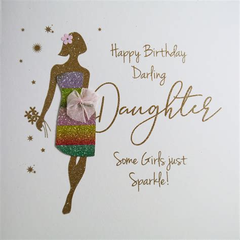 Darling Daughter Some Girls Just Sparkle Handmade Birthday Card Ne Tilt Art