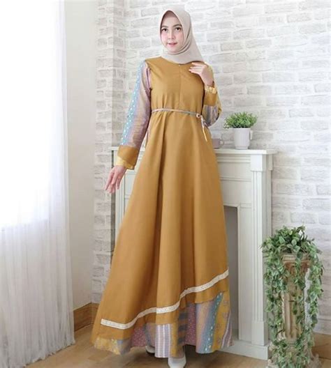 Baju tenun ukuran s m l xl hrga 250rb. 50+ Koleksi Model Baju Gamis Batik Kombinasi Kain Polos Terbaru 2019 - WIKIPIE.CO.ID