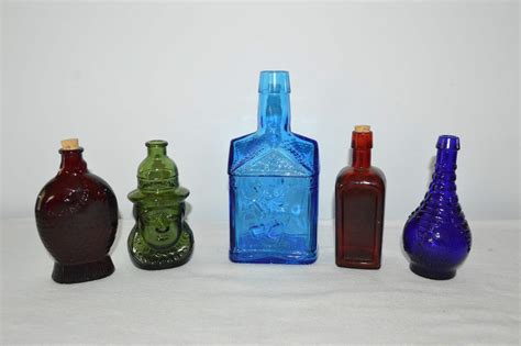 Lot 492 Vintage Wheaton Colored Glass Bottles Just Right Estate Sales