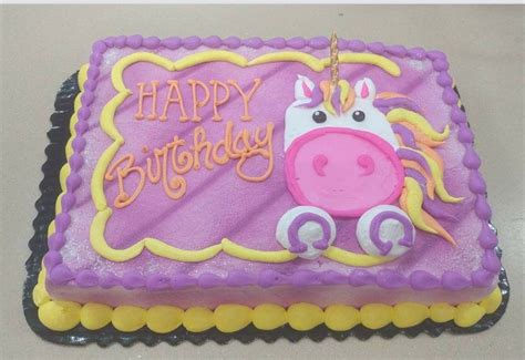 Instruction on how to make a unicorn cake for a birthday party. Unicorn sheet cake | Birthday sheet cakes, Sheet cake designs, Cake