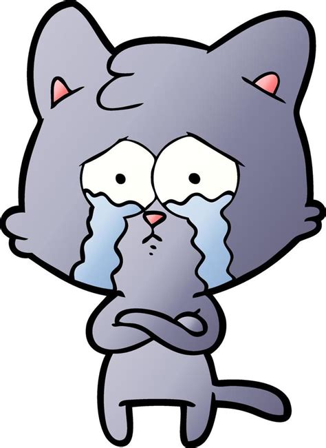 Cartoon Crying Cat 12478418 Vector Art At Vecteezy