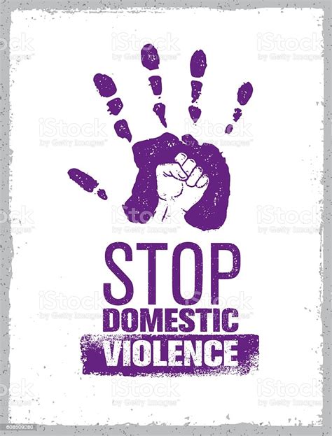 Stop Domestic Violence Stock Illustration Download Image