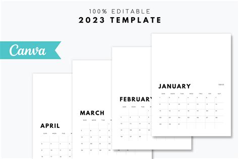 2023 Calendar Canva Template Editable Graphic By Designstudioteti