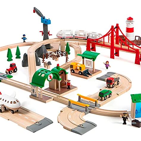 Brio World 33766 Railway World Deluxe Set Wooden Toy Train Set For Kids