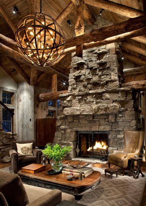 Modern fireplaces vary in heat efficiency, depending on the design. Beautiful Mountain Retreats With Stone Fireplaces