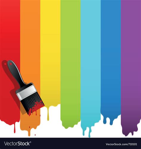 Brush With Rainbow Paint Royalty Free Vector Image